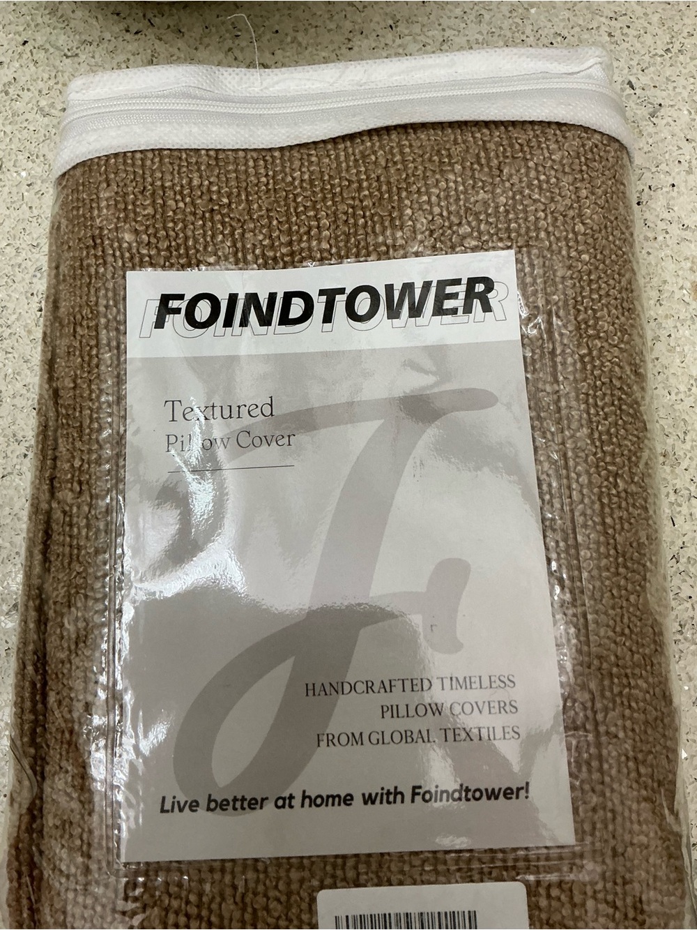 Amazon Brown Textured Pillow Cover by Foindtower